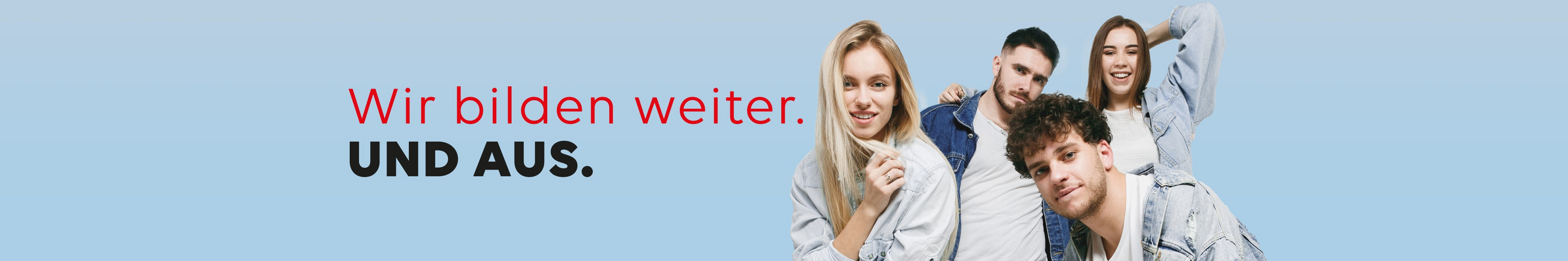 Wir bilden aus. Und weiter. Bild zeigt Gruppe junger Menschen.